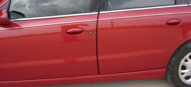 A photo of a driver-side door after we repaired the damage
